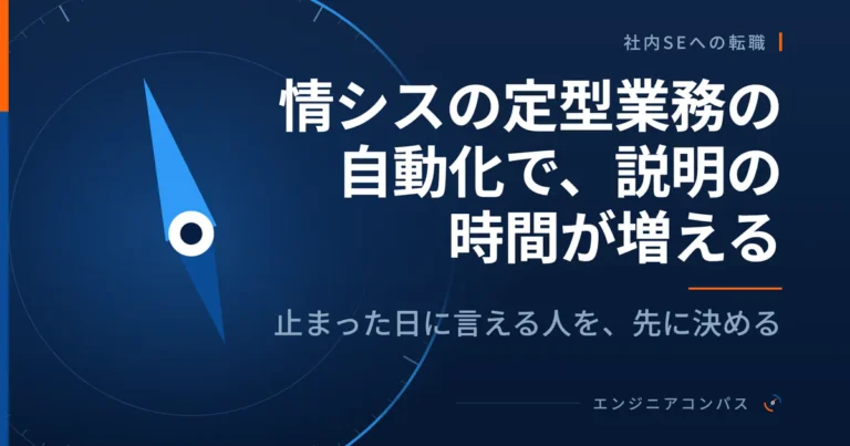 情シスの定型業務の自動化で、説明の時間が増える｜止まった日に言える人を、先に決める