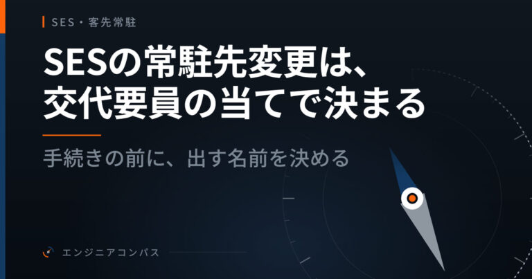 SESの常駐先変更は、交代要員の当てで決まる｜手続きの前に、出す名前を決める
