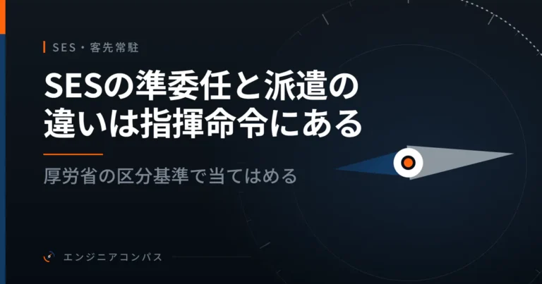 SESの準委任と派遣の違いは指揮命令にある｜厚労省の区分基準で当てはめる